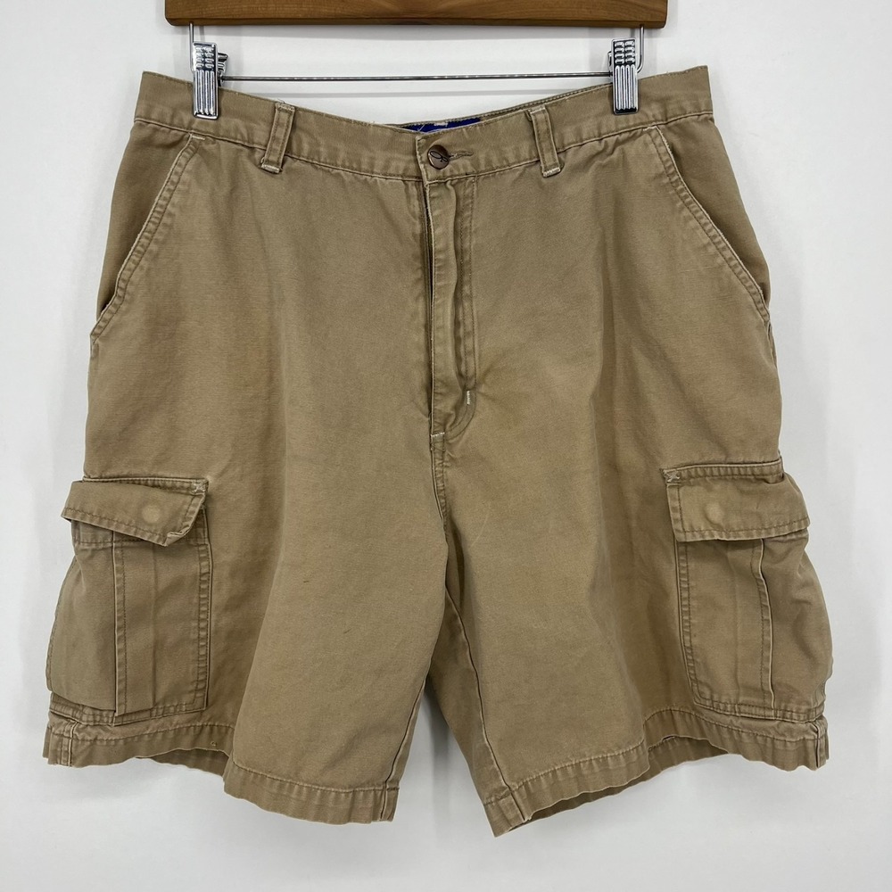 Ocean Pacific Cargo Shorts Men's Size 34 Beige 100% Cotton Vtg 90s Solid